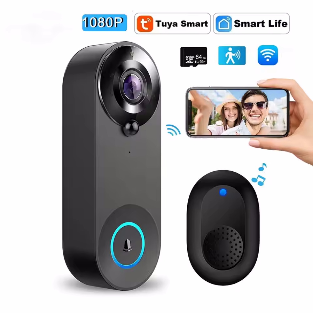 Home Security La - Tuya 1080P Bel Pintu WIFI Nirkabel