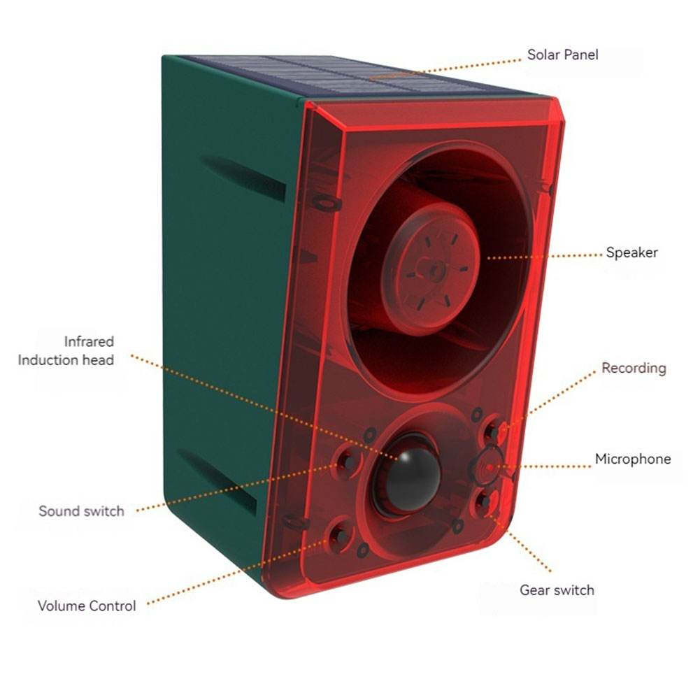 Barking Dog Alarm - Alarm Sensor Gerak Tenaga Surya Luar
