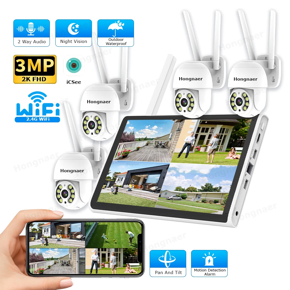 Home Security System - 2026 Hongnaer 3MP 4 Channel WiFi