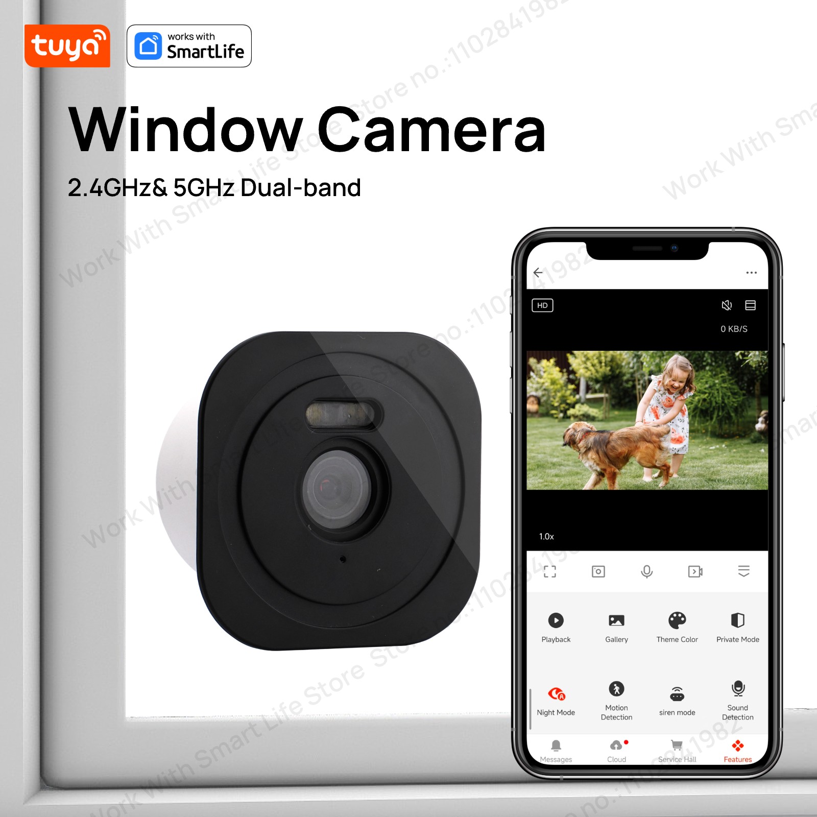 Home Security Robot - Kamera Jendela Tuya 3MP 2K, Kamera