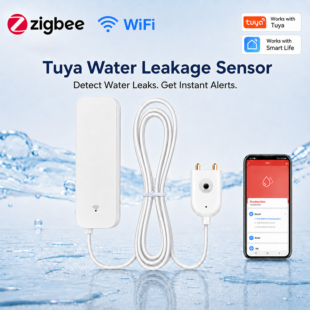Home Security Technology - ZigBee WiFi Sensor Kebocoran Air Detektor