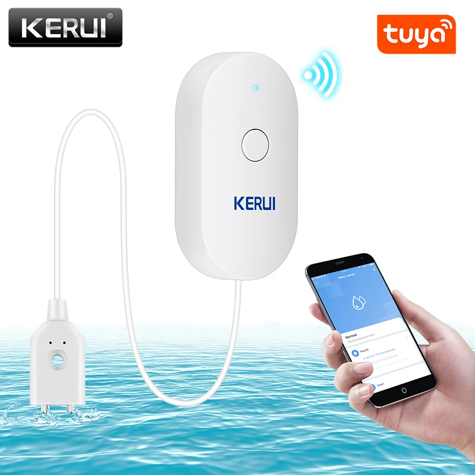 Home Security Monitor - KERUI WiFi Sensor Air Dapur Rumah