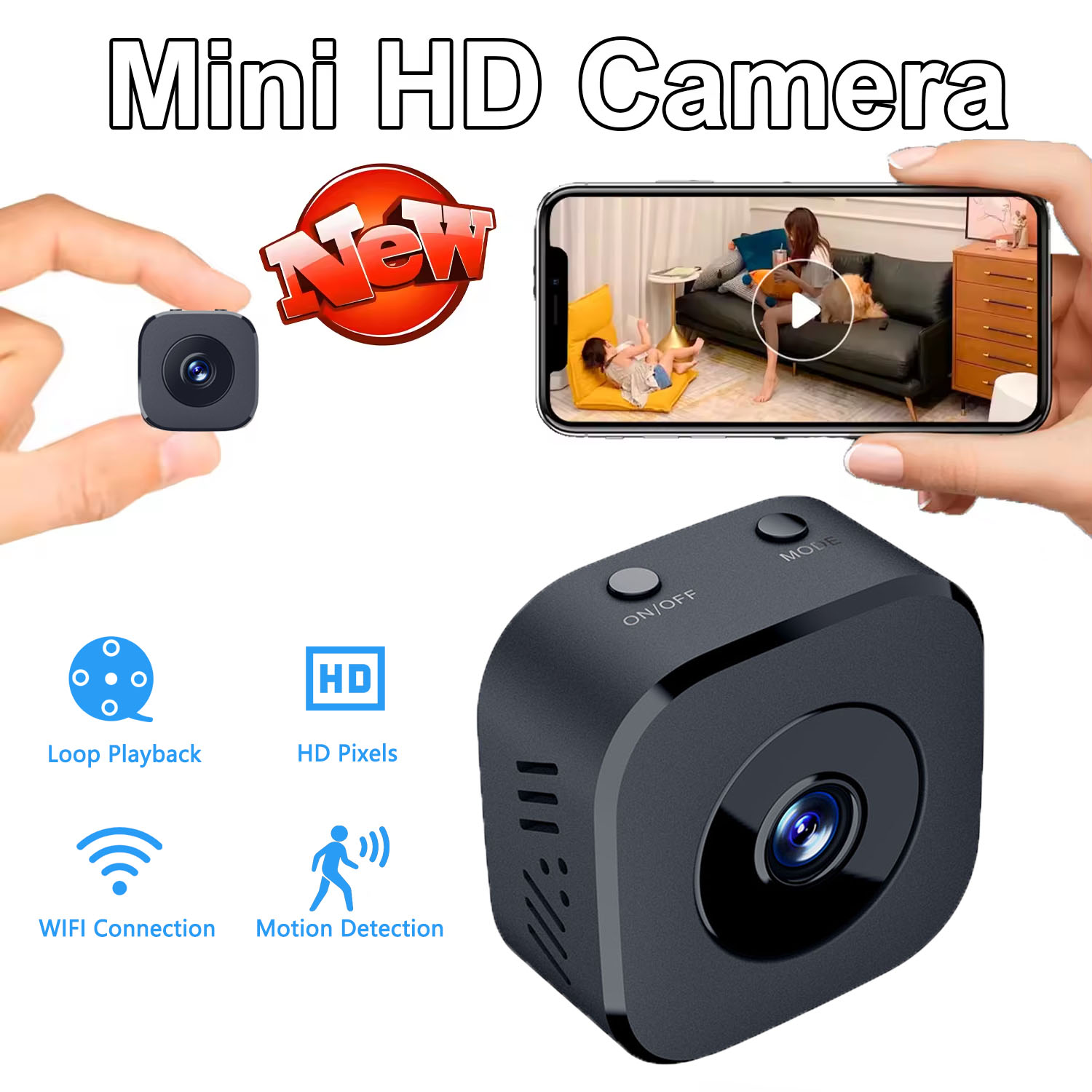 Home Security La - Kamera Keamanan 4K Mini Penglihatan Malam