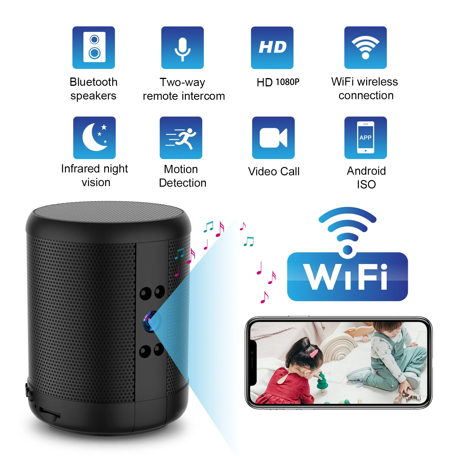 Home Security Robot - Kamera Keamanan WiFi Speaker Perekam Video