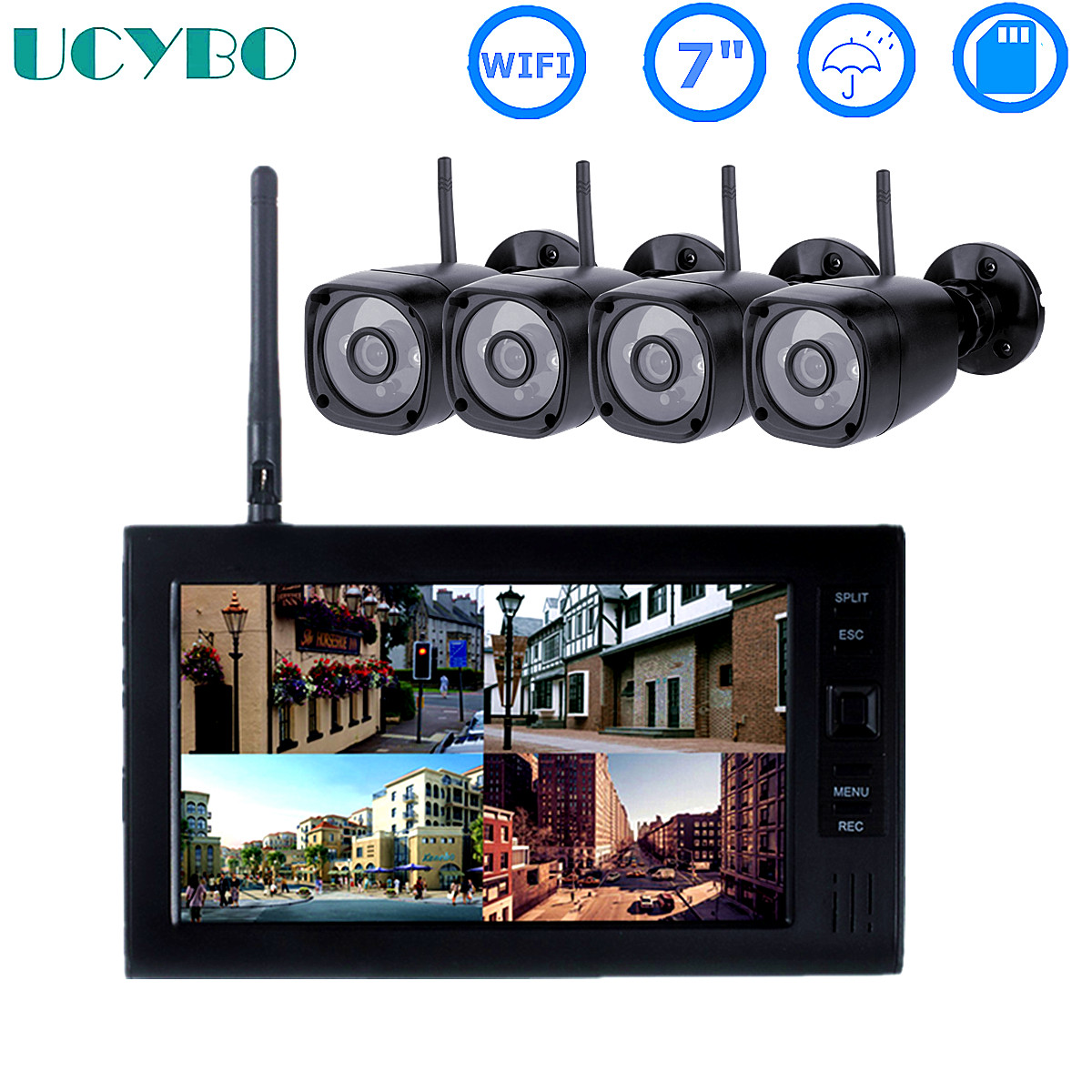 Home Security And Camera Systems - Kamera video cctv lcd 7 