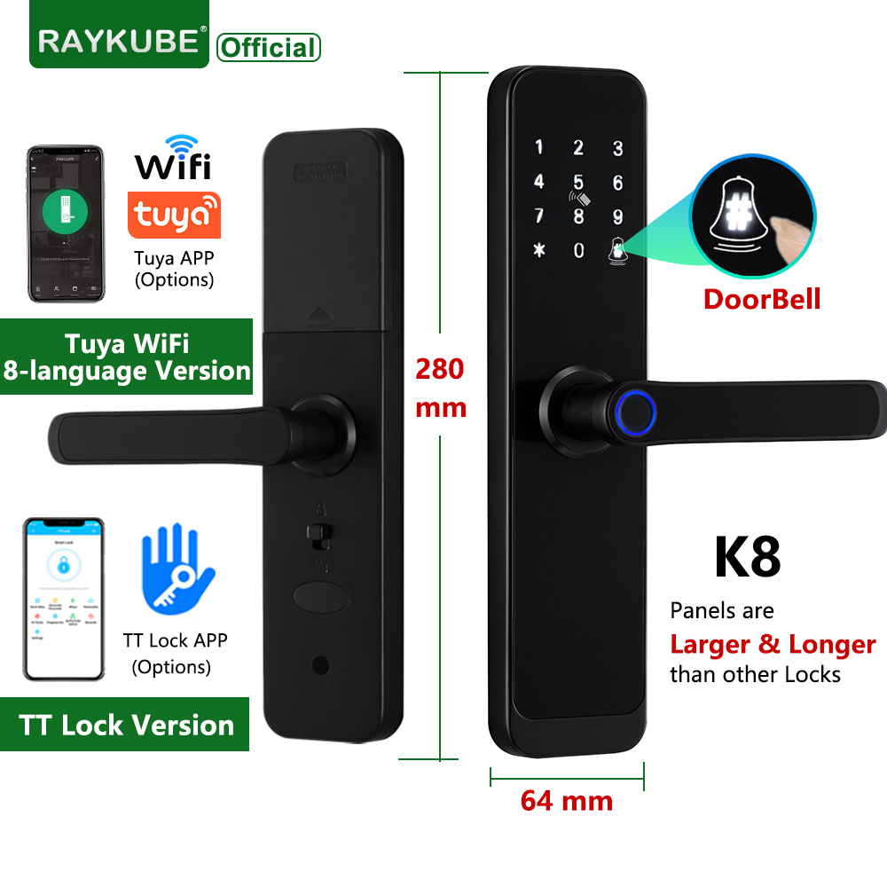 Home Security Door Lock - RAYKUBE K8 Kunci Pintu Pintar TTlock