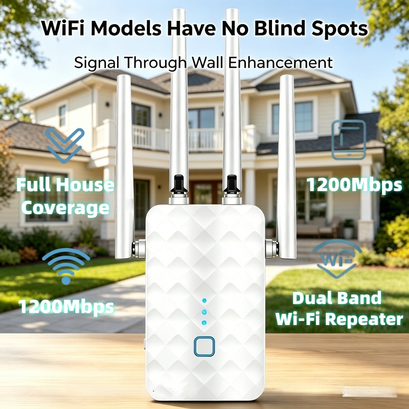 Home Security Network - Pengulang WiFi 1200Mbps Nirkabel 2.4G/5GHz Dual
