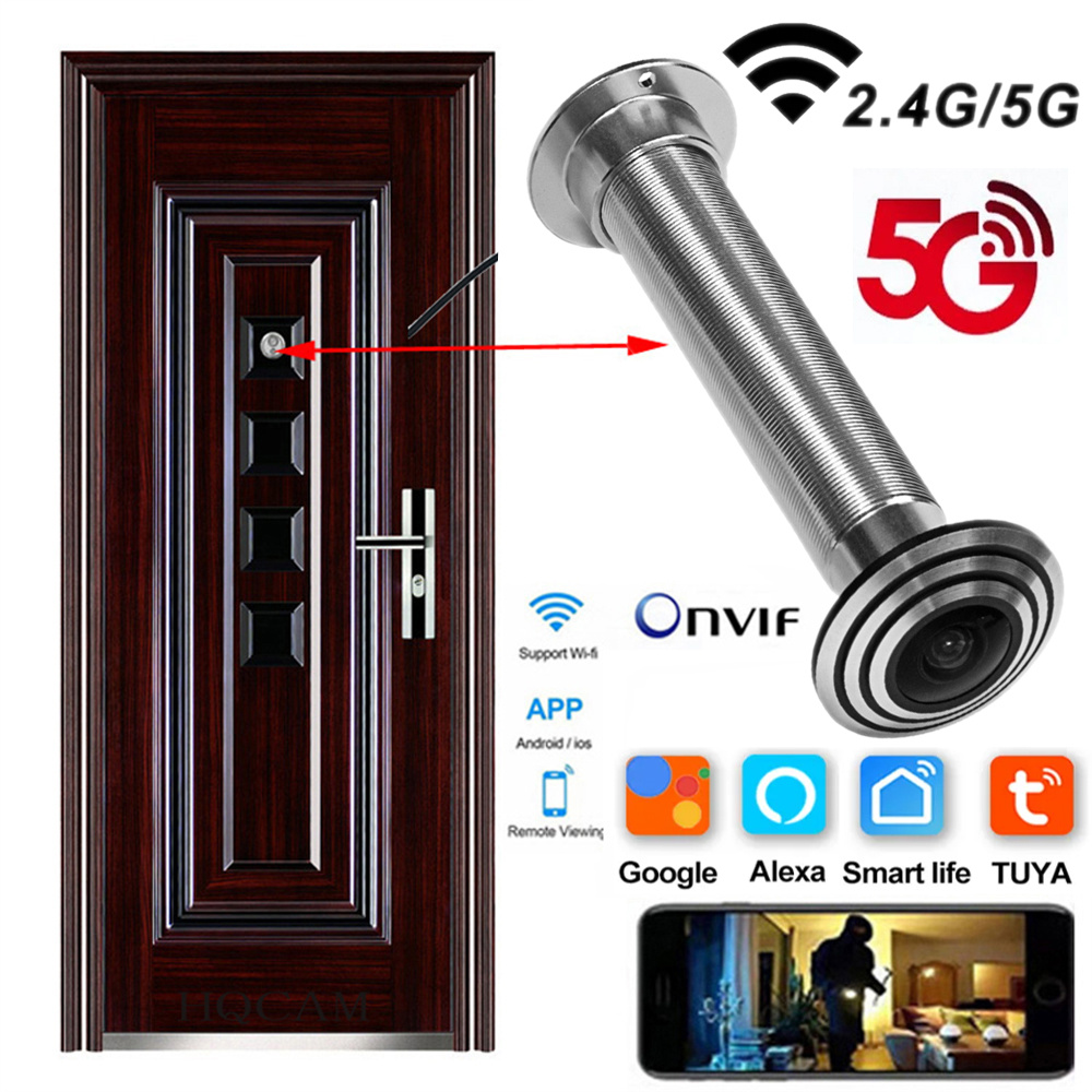 Home Security Front Door Camera - Kamera mata Wifi pintu 16mm, 5G