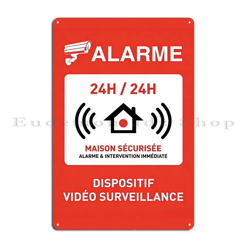 Plakat Logam Sistem Alarm 24 J - Home Security System ulasan dan harga