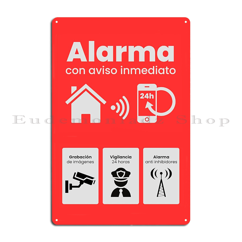 Plakat Logam Sistem Alarm 24 J - Home Security System ulasan dan harga