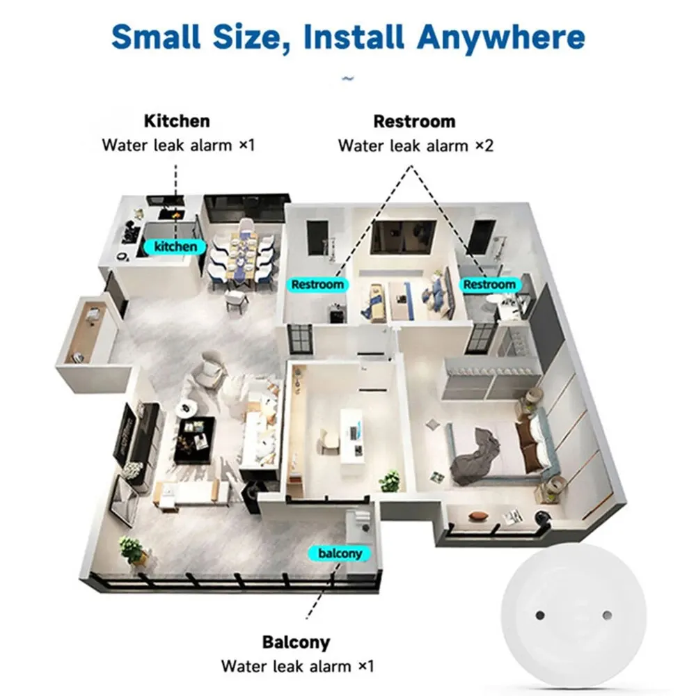 Zigbee3.0 Sensor Kebocoran Air - Home Security Monitor ulasan dan harga