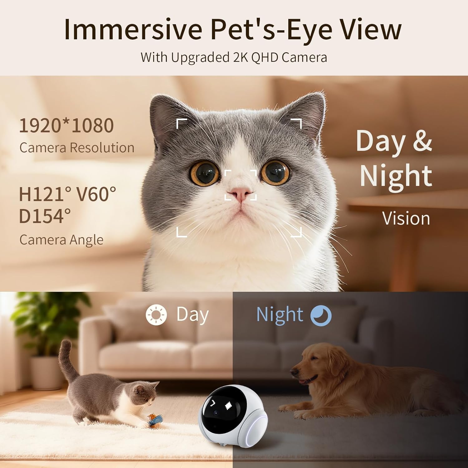 Kamera Hewan Peliharaan HD 108 - Home Security Robot Dog ulasan dan harga