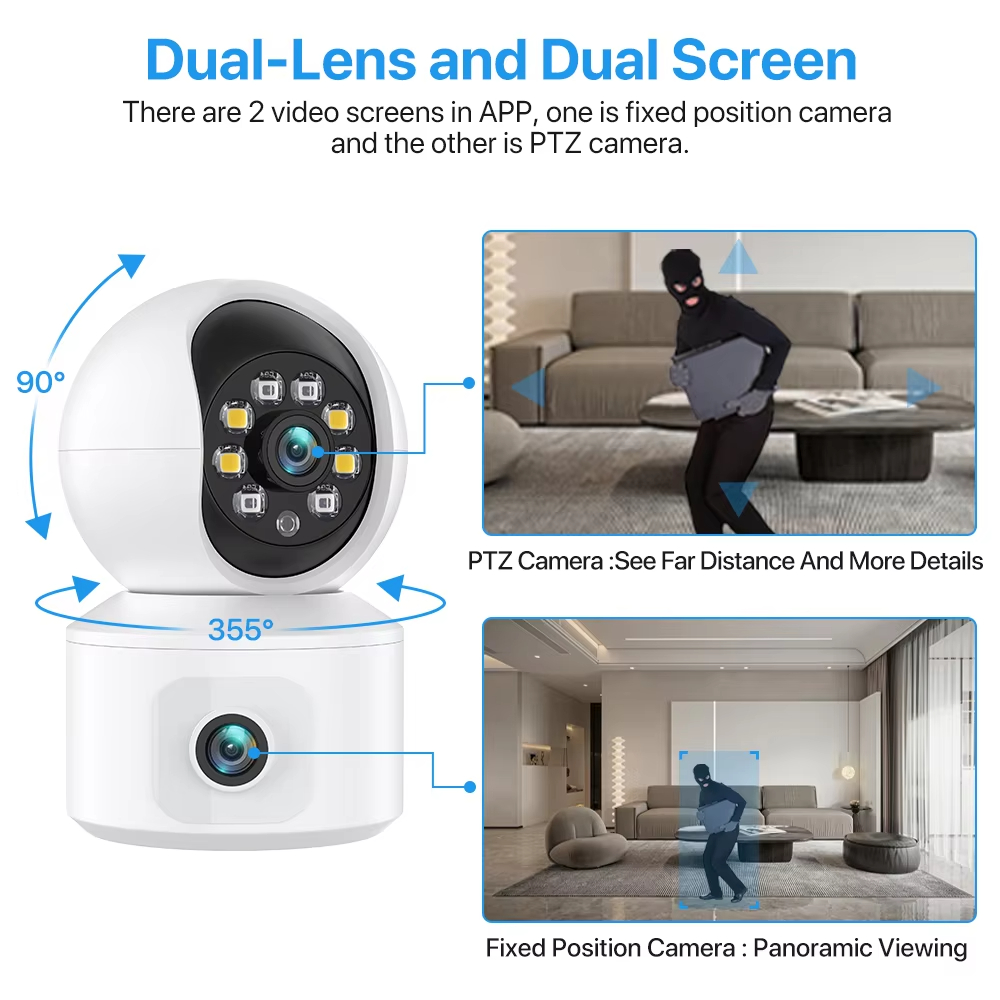 Kamera IP WiFi iCsee 6MP Lensa - Home Security Robot ulasan dan harga