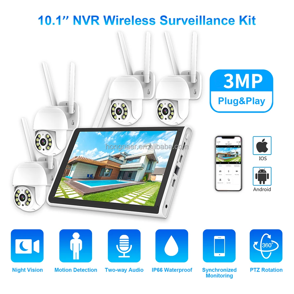 2026 Hongnaer 3MP 4 Channel Wi - Home Security System ulasan dan harga