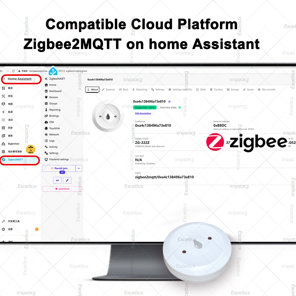 Zigbee Detektor Air Sensor Keb - Home Security Monitor ulasan dan harga