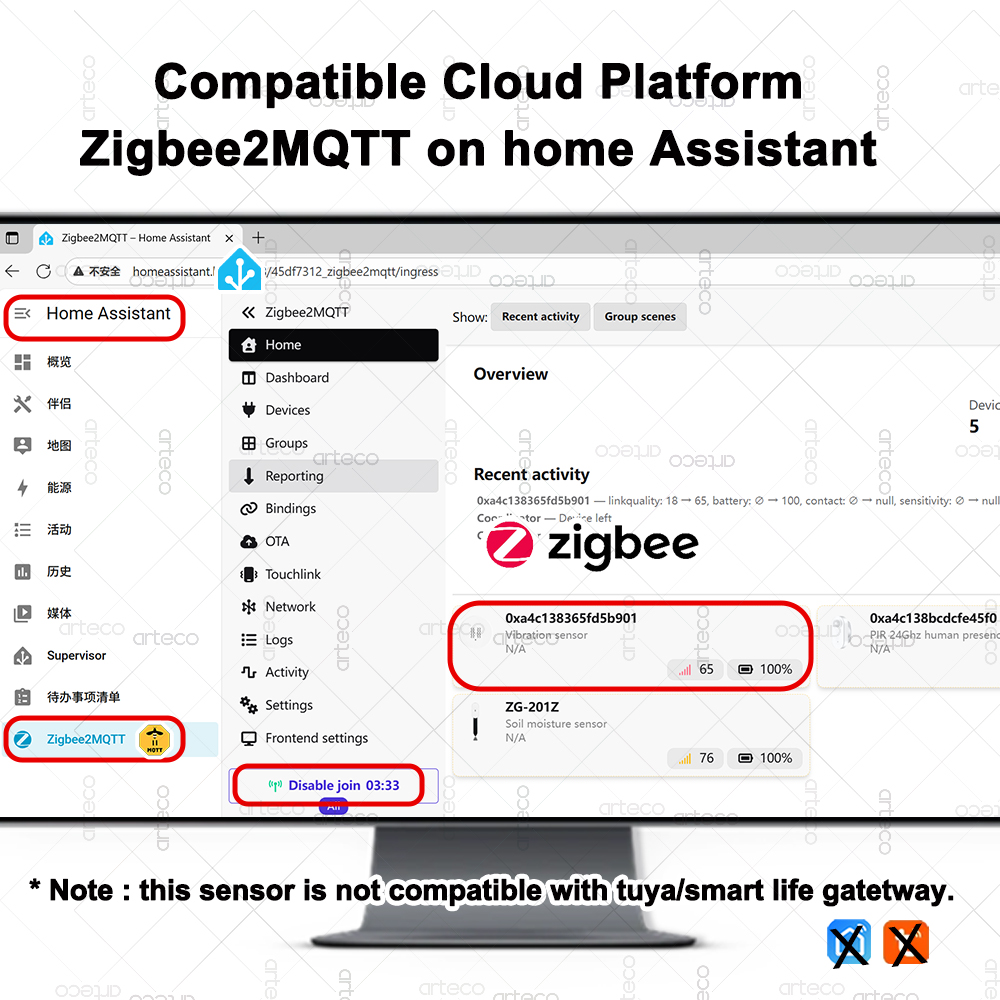 Sensor Getaran Cerdas ZigBee S - Home Security Monitor ulasan dan harga