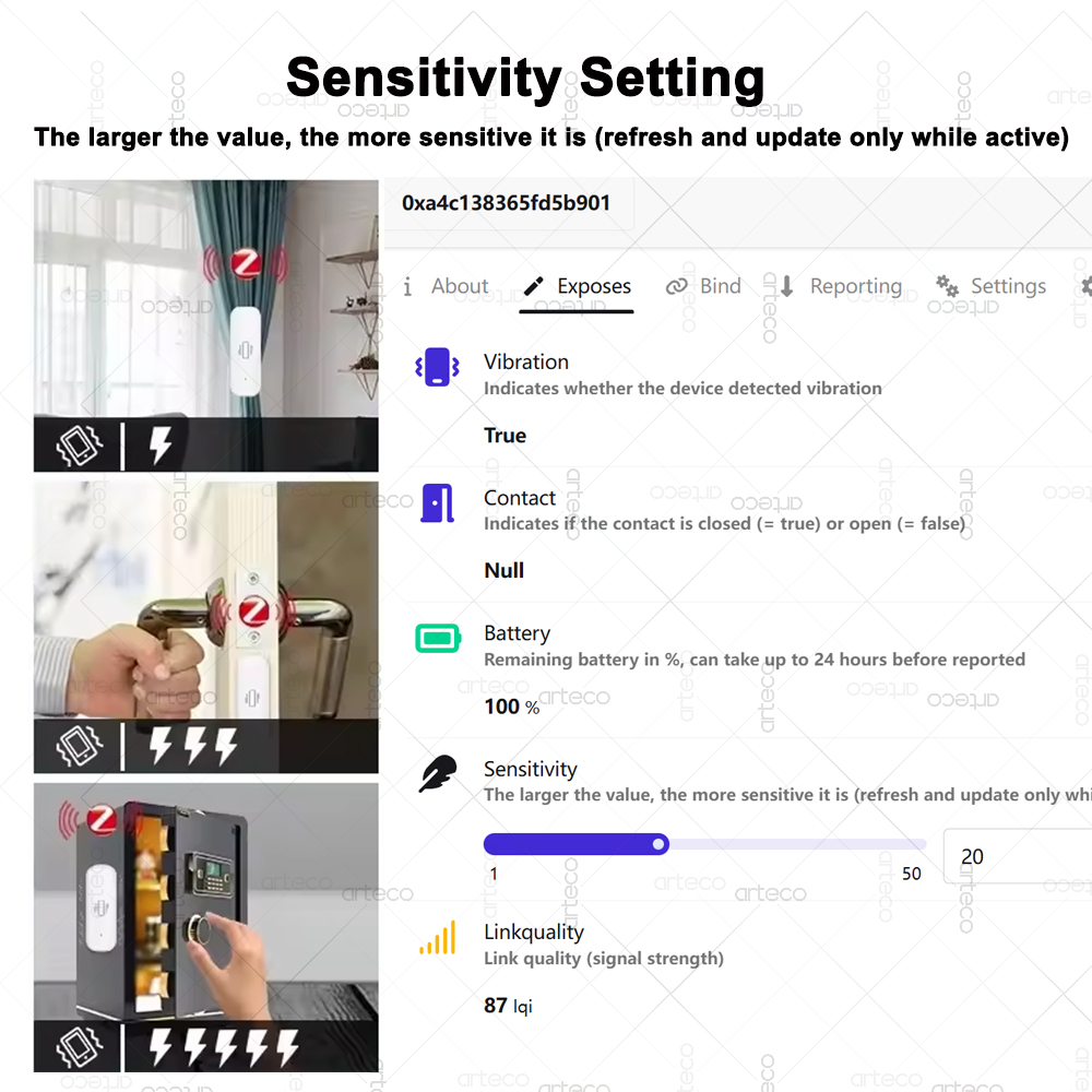 Sensor Getaran Cerdas ZigBee S - Home Security Monitor ulasan dan harga