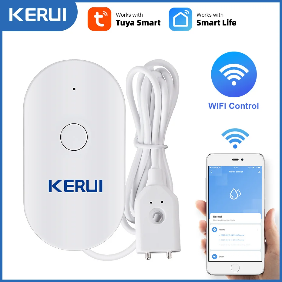 KERUI WiFi Sensor Air Dapur Ru - Home Security Monitor ulasan dan harga