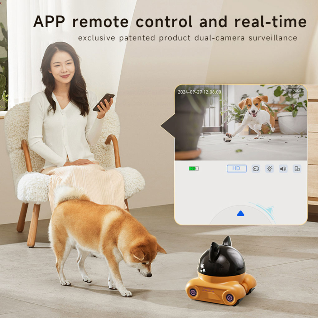 Kamera Robot Lensa HD 300W Apl - Home Security Robot Dog ulasan dan harga