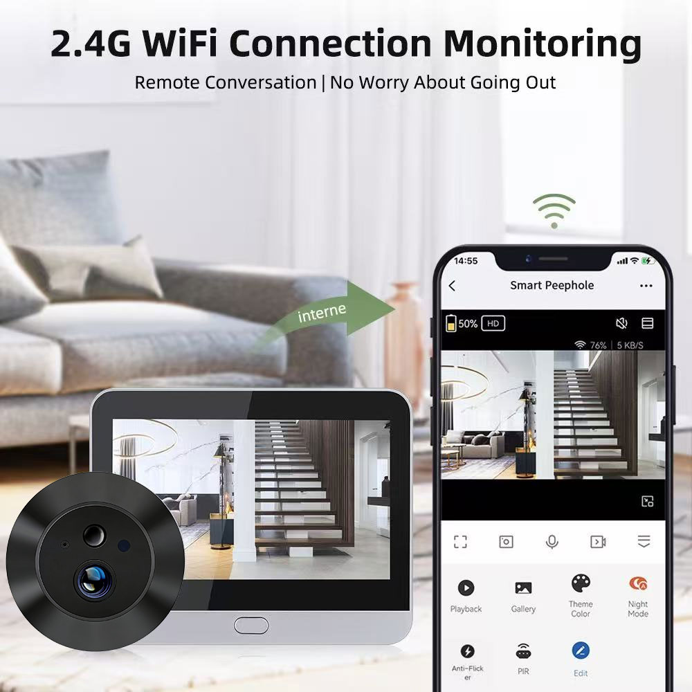 WiFi 2.4Ghz 5MP Tuya Smart Lif - Home Security Front Door Camera ulasan dan harga