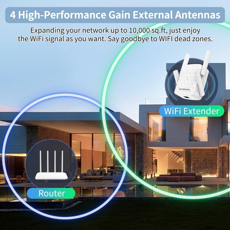 1200Mbps Wireless Wifi Extende - Home Security Network ulasan dan harga