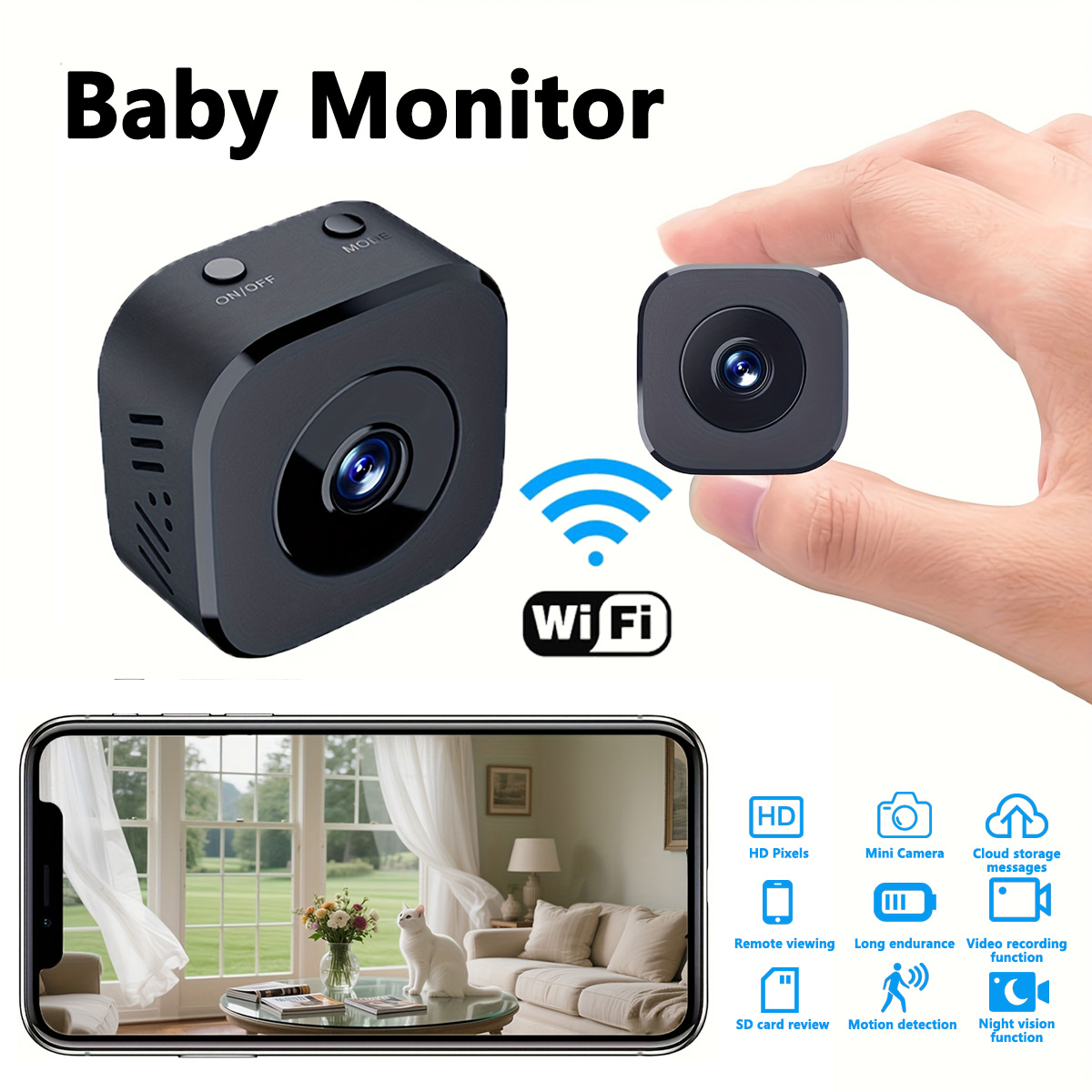 Kamera WiFi Mini HD 1080P Peng - Home Security Monitor ulasan dan harga