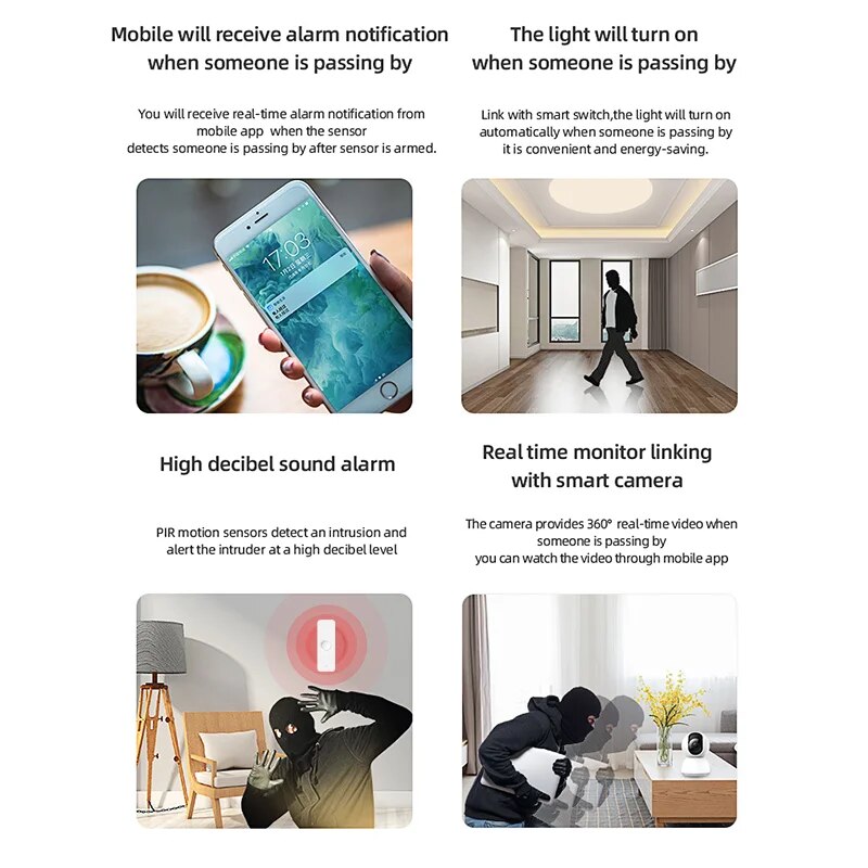 Zigbee PIR Sensor gerak WiFi,  - Home Security Technology ulasan dan harga