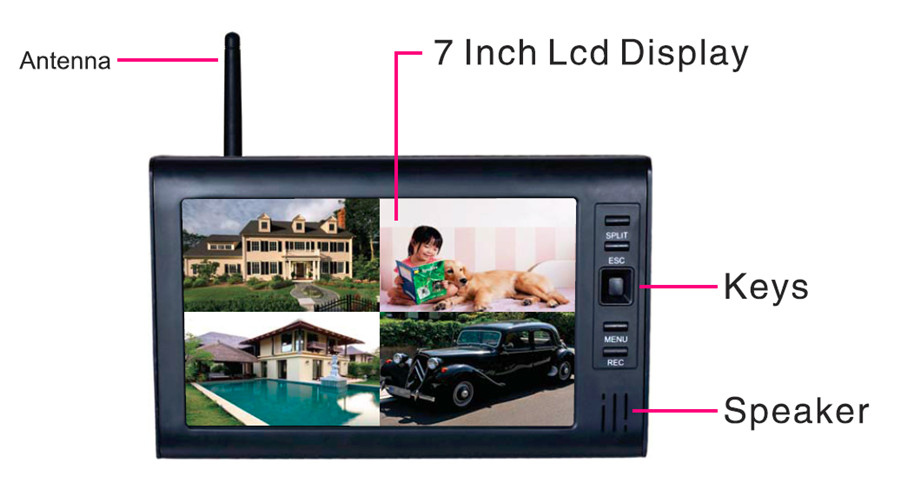 Kamera video cctv lcd 7 