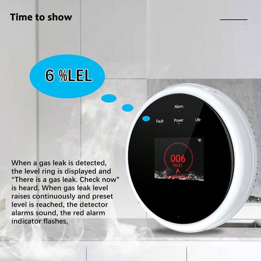 Sensor Alarm Gas WiFi 2.4G Det - Home Security Network ulasan dan harga