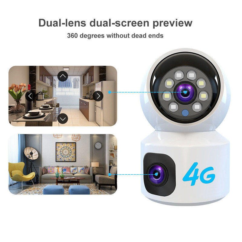 Kamera PTZ WiFi 4G HD 6MP Lens - Home Security Robot ulasan dan harga