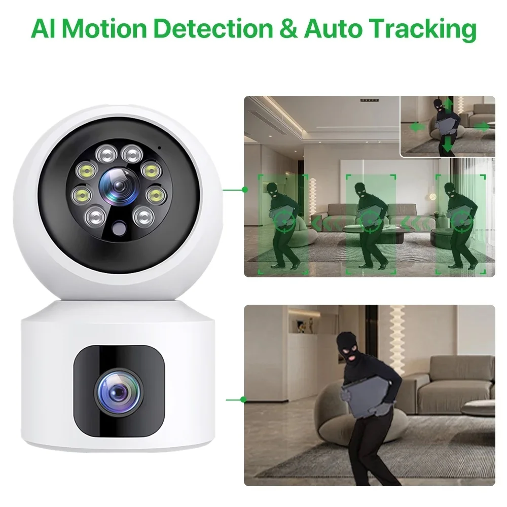 Kamera PTZ WiFi 4G HD 6MP Lens - Home Security Robot ulasan dan harga