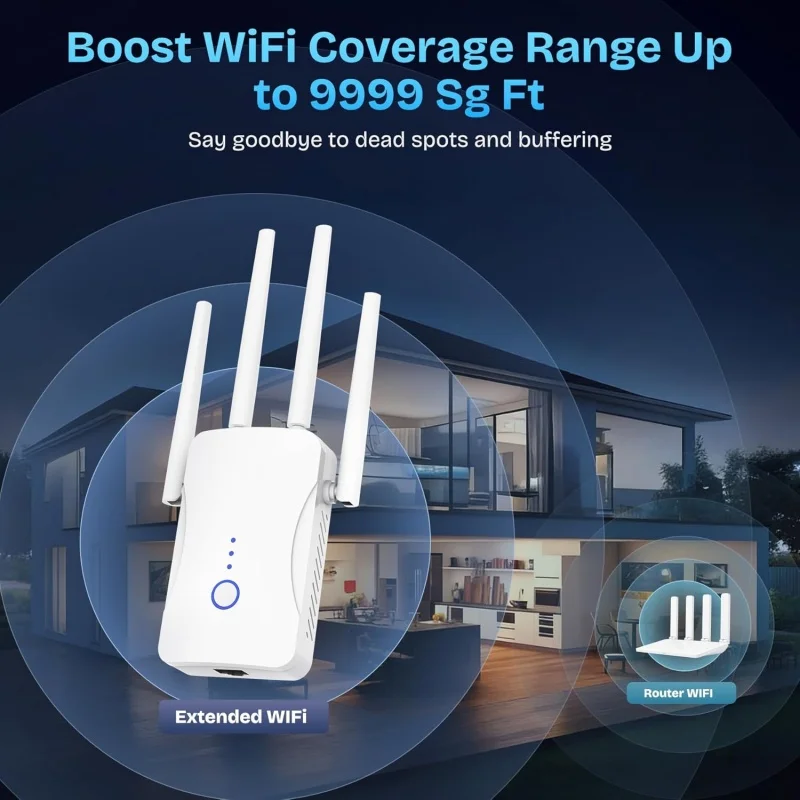 Pengulang WiFi Dual Band 2.4G/ - Home Security Network ulasan dan harga