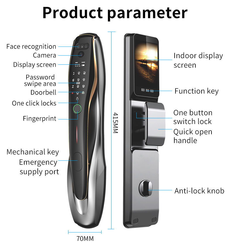 TYSH Tuya Keamanan Sidik Jari  - Home Security Front Door Camera ulasan dan harga